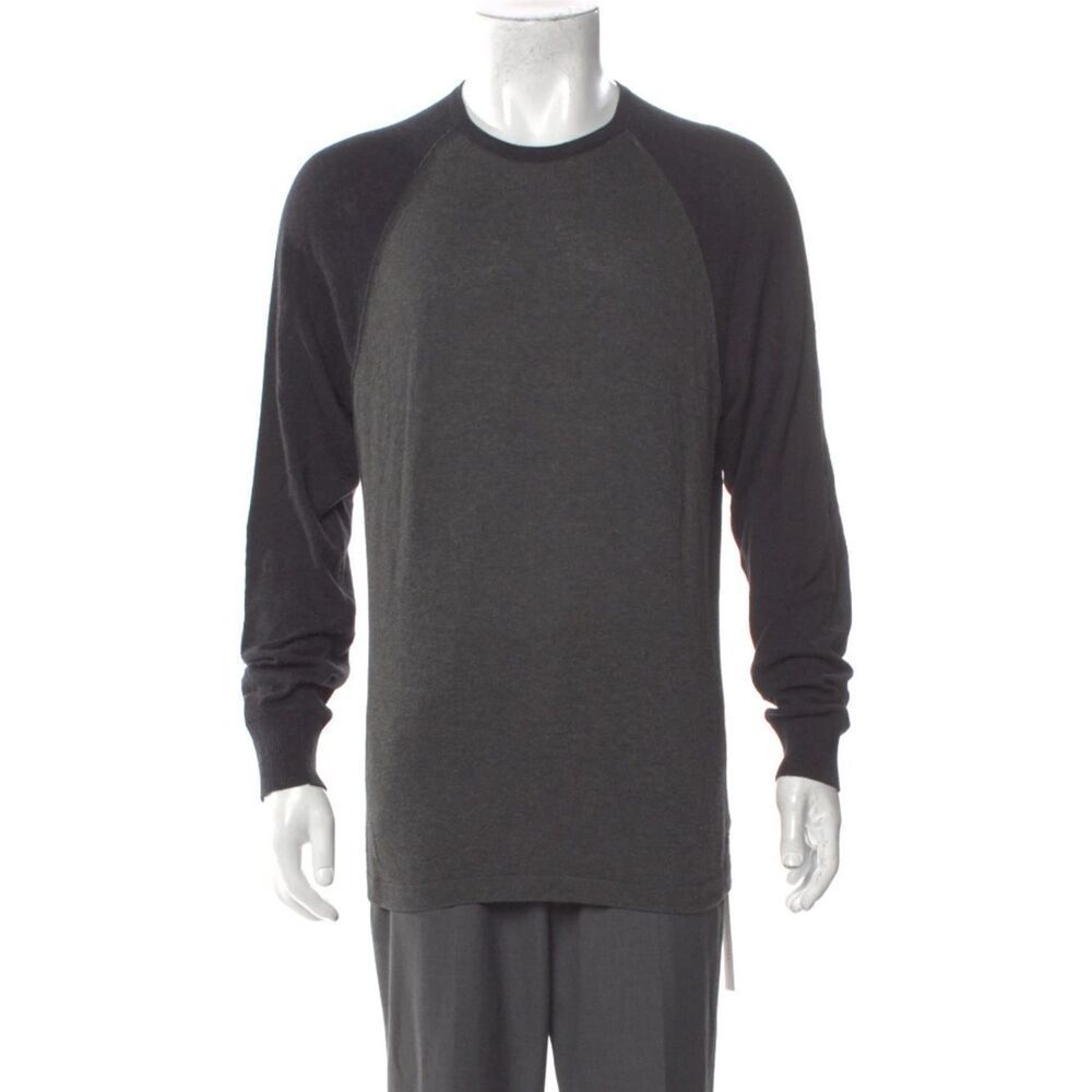 James Perse Crew Neck Long Sleeve Pullover Grey / Black - M (2) Like New